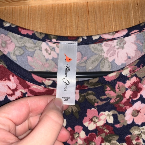 Alison Grace 3/4 sleeve floral modest pocket maxi dress size S - Picture 3 of 4